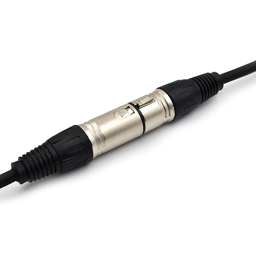 (4-Pack) 25 Foot, XLR Microphone Cable 3-pin XLR Speaker Cable Male to Female Balanced Mic Cable, Black
