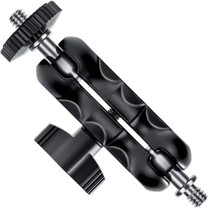 Mini Magic Arm with Dual Ball Head and 1/4'' Screw - Compatible with Super Clamp, Camera Cage, Monitor, and Microphone - Max Load 4.4lb/2kg