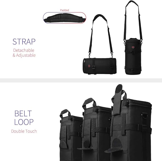 BPAULL Lens Pouch For DSLR Camera Lens Fits for Canon, Nikon, Pentax, Sony, Olympus, Panasonic, and other Lens
