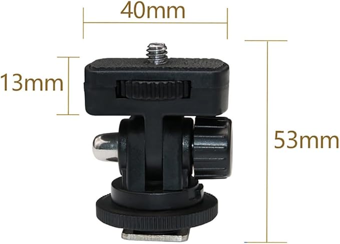 BGNing 1/4" Mini Ball Head Cold Shoe Mount Adapter Base Mount 1/4 Screw Adapter for DLSR Camera Cage Rig Monitor Flash Fill Light Bracket Photography Accessories (Type B)