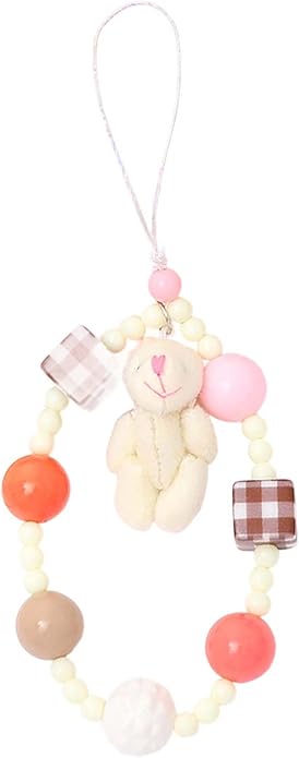 Beaded Phone Charm Lanyard Strap Girly Style Fixed Beads Pearl Lanyards
