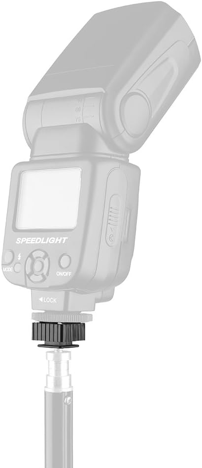 Flash Shoe Mount Adapter to 1/4 Thread Hole with 1/4"-20 Male Tripod Screw Adapter for Light Stands Umbrella Holder Flash Bracket, Strong and Solid
