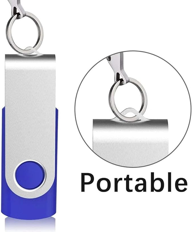 Generic10 Pack 32GB USB Flash Drive, Thumb Drives Memory Stick Swivel Jump Drive for Home & Office Use (10Pack Blue, 32GB)