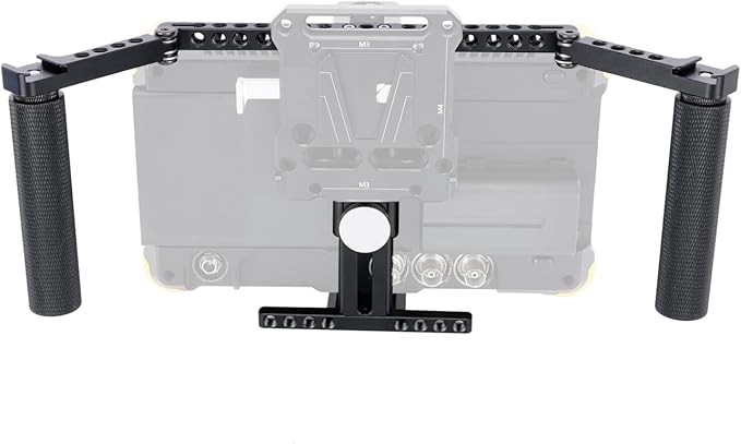 NICEYRIG Directors' Monitor Cage for LCD Monitor 5’’ to 7’’ Wireless Monitoring, Comfortabl Handheld Shooting Kit with Adjustable Handles, 1/4'' & 3/8'' Thread for Camera Accessories - 575