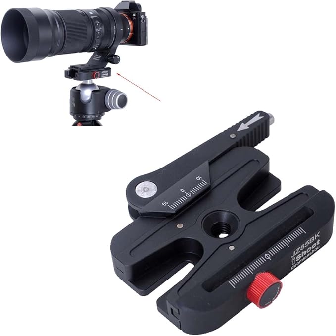 iShoot Long Lever Quick Self-Locked Clamp Adapter Quick Release Plate Converter Fine-Tuned by Knob, Compatible with Manfrotto 200PL Plate & Arca-Swiss Fit Camera Plate & Tripod Ball Head