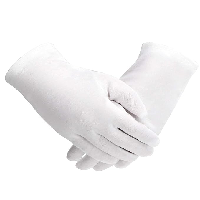 ENPOINT White Gloves Women, 10 Pairs Photo Handling Gloves, Reusable Soft Work Gloves Liners Protective Gloves for Handling Art Film Archival, Coin Jewelry Silver Inspection