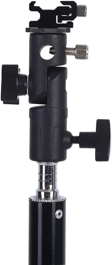 Yoidesu Universal E Type Camera Flash Mount, Aluminum Alloy Flash Bracket with Hot Shoe Adapter and Umbrella Holder for Light Stand and Tripod