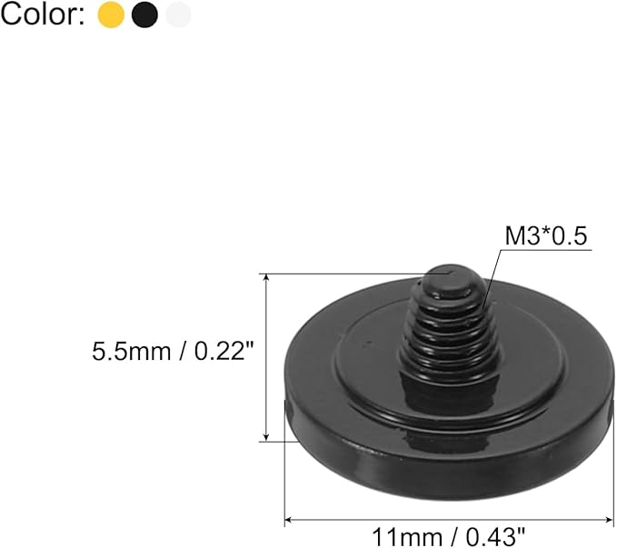 PATIKIL Camera Shutter Button, 3 Pack Soft Shutter Release Button Pure Copper Camera Button Concave Suitable for Nikon for Fujifilm for Leica DSLR/SLR Camera,Black White Yellow