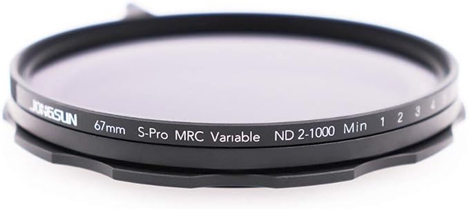 JONGSUN 67mm Variable ND Filter, S-Pro MRC 16 Layers Nano Coatings, More Than 10 Stop ND2-ND1000 Stepless Adjustment Graduated, Lens Cloth Kit,Camera Neutral Density Filter
