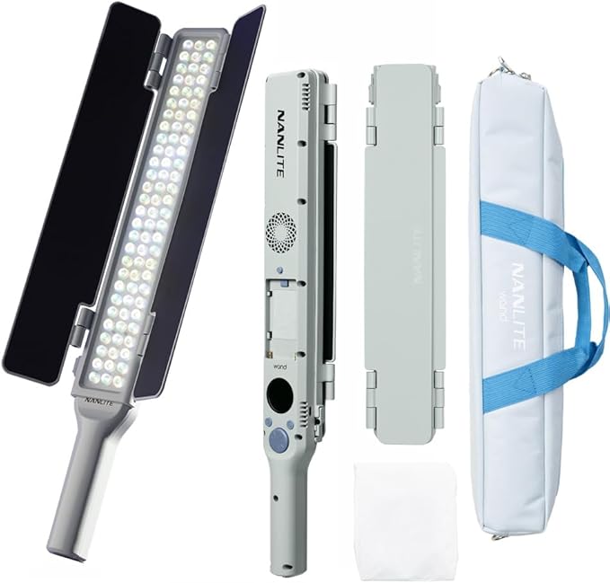 NANLITE Wand 30W RGB LED Handheld Stick Video Light,2700K to 7500K Bi-Color,APP Control Fill Light for Video Recording,Live Streaming