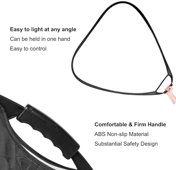 Selens 39.4 Inch (100cm) 5-in-1 Handle Triangle Light Reflector for Photography, Collapsible Multi-Disc Lighting Reflector with Portable Carrying Case for Photo Studio Lighting & Outdoor Lighting