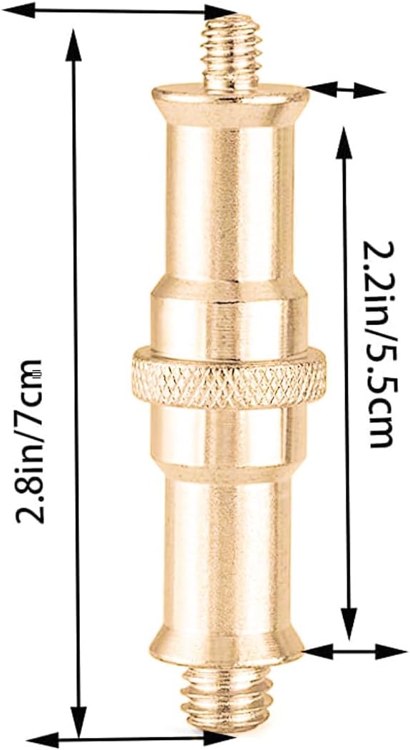 4 PCS Standard 1/4 to 3/8 inch Metal Convertor Threaded Screw Tripod Adapter Spigot Stud for Flash Holder, Studio Light Stand, Ball Head (Copper)