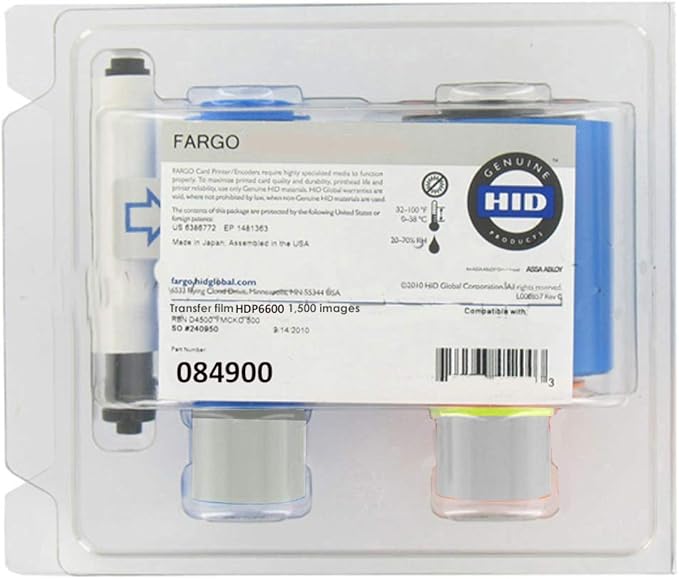 Genuine Fargo Transfer Film for Fargo HDP 6600 Printer, 1,500 Prints/Roll 84900