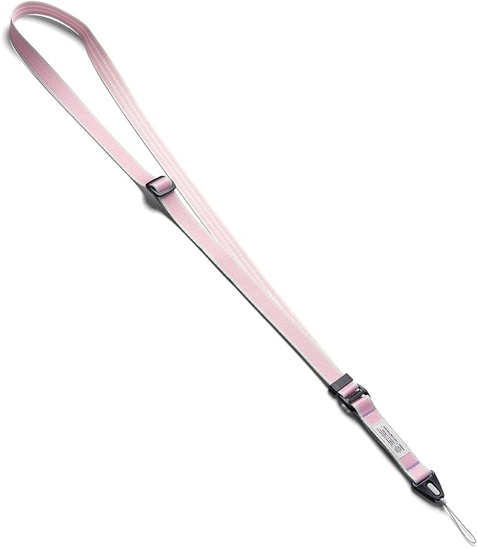 Ringke Lanyard Strap [Adjustable Neck Shoulder Crossbody Strap] [One-Touch Buckle] for Phone Case, Camera, Keys, USB Flash Drive, and ID Badge - Stripe Pink