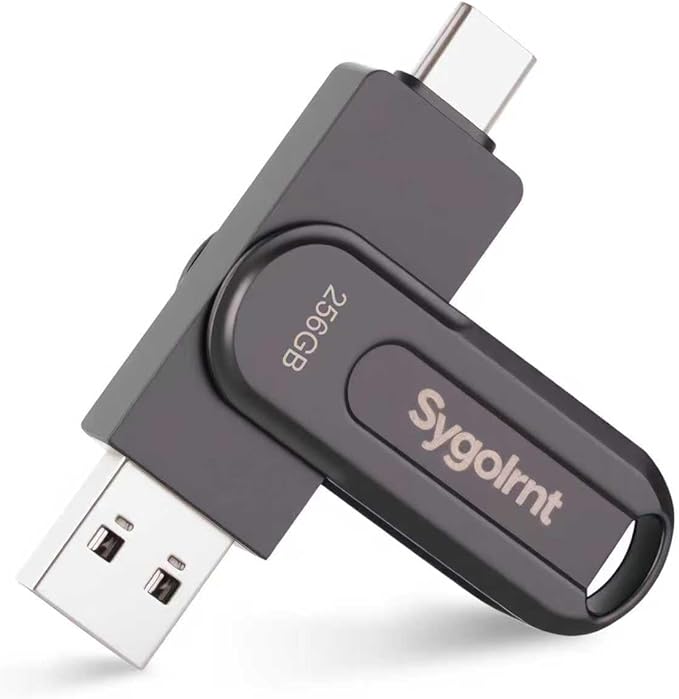256GB USB Flash Drive, 3.0 - USB C & USB A 2-in-1 Memory Stick, Jump Drive with Keychain, Storage Photos Thumb Drives for iPhone 17/16/15, Android Phones, Laptops, Mac, iPad, Desktops, Tablet