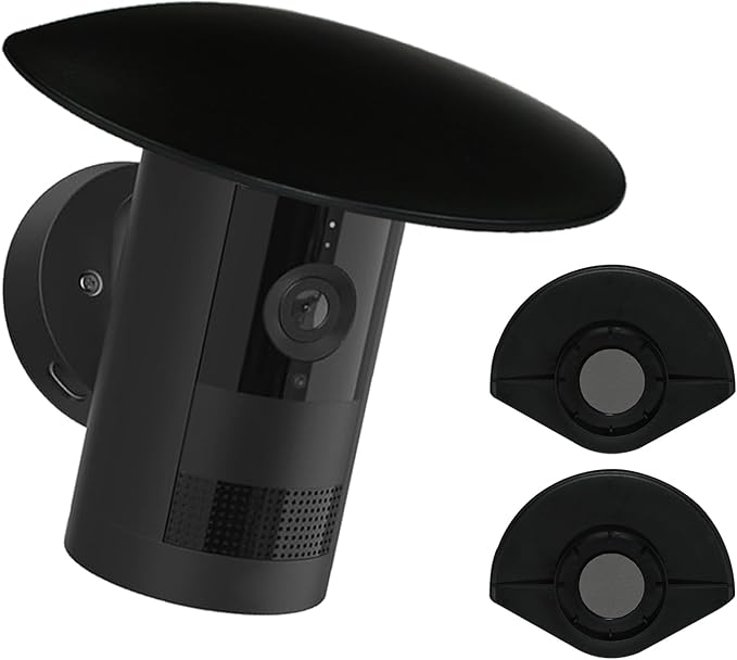 2PCS Sun Rain Shade Camera Cover Compatible with Ring Outdoor Cam Plus, Rain Shade Cover, Camera Shield for Resistant UV, Weatherproof, Snowproof, Easy to Install (Black)
