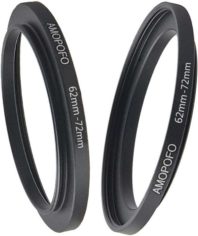 62mm to 72mm Step Up Ring Filter Adapter for UV,ND,CPL,Metal Step Up Ring, Compatible with All 62mm Camera Lenses & 72mm Accessories