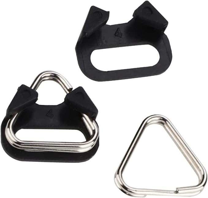 Leftfoto Stainless Steel Triangle Split Ring,Camera Strap Hook Lug Ring, with Plastic Cap,for Belt Hook Lanyard for Camera Shoulder Strap (2 pcs)
