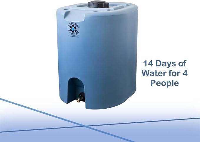 55 Gallon Stackable Emergency Water Storage Tank for Long-Term Drinking Water Heavy-Duty Water Barrel