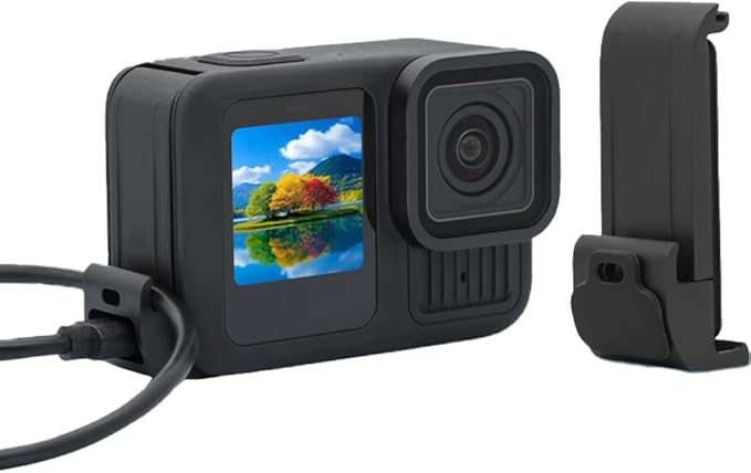 Upgraded Battery Door Cover for GoPro Hero 13/12/11/10/9 Black - IPX6 Waterproof Replacement Side Door, Snowproof Dustproof Design (Includes 1 Silicone Stoppers)