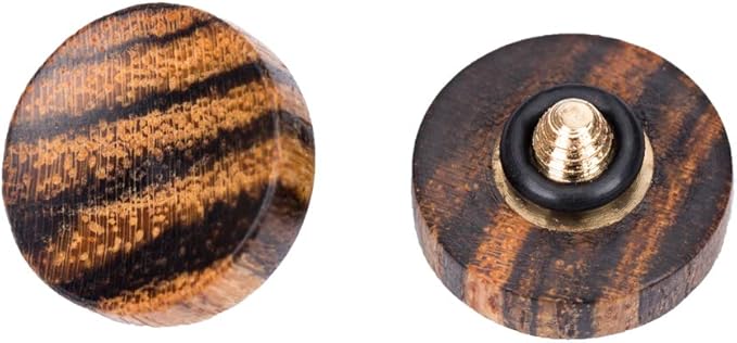 VKO Wood Soft Shutter Release Button,Delicate Camera Shutter Button 12mm Concave Surface Golden Black 1 PCS (Wood Grain Random)