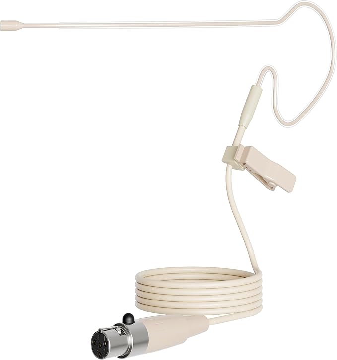 J K Pro Headset Headworn Single Earhook Microphone MIC-J S90 Compatible with Shure Wireless Transmitter