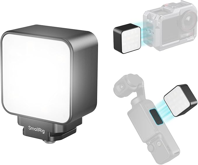 SmallRig Magnetic Mini LED Video Light for Action Cameras, 3000K-6000K, 500mAh Battery, for DJI OSMO Action 6/5Pro/4/Pocket 3/Nano, for GoPro Light, for Insta360 Ace, for Xtra Muse Accessories- 5446