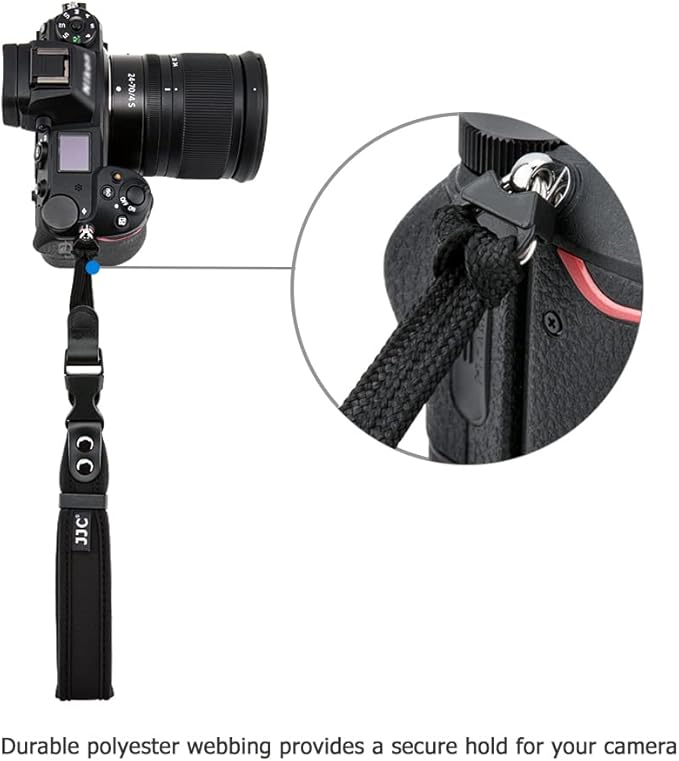 JJC Soft Camera Hand Strap Wrist Strap for Canon Rebel T7 T6 T8i SL3 90D EOS R R10 RP M50 M6 Nikon D3500 D750 Z5 Z6 Z7 Z8 Z50 Z30 Zf Sony ZV-E1 A6000 A6100 A6400 A6700 A7 A7S Fuji X-T5 X-T4 X-T30 X-E4