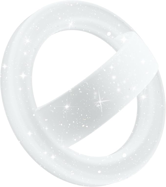 GONEZ Magnetic Phone Grip Compatible with MagSafe, Removable Silicone Loop Grip, Phone Ring Holder for Back of Phone for iPhone 17/16/15/14/13/12 Series, Glitter White