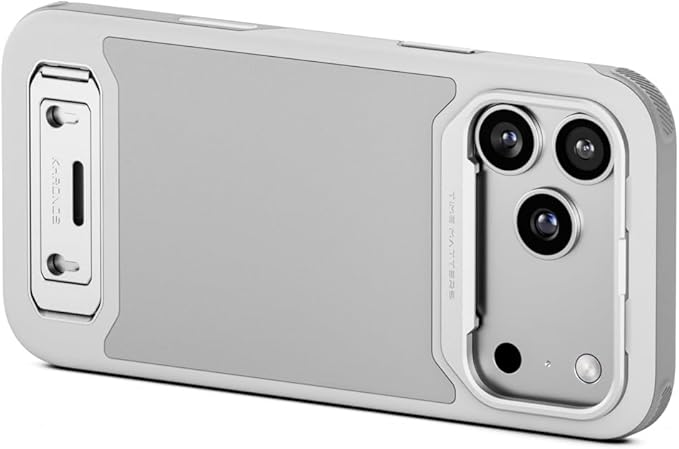 Tilta Khronos Lite Case Compatible with iPhone 17 Pro Max – Light Gray | Lightweight Mobile Cage | Kickstand | Magnetic Mounts | Metal Lens Frame | Professional Smartphone Rig