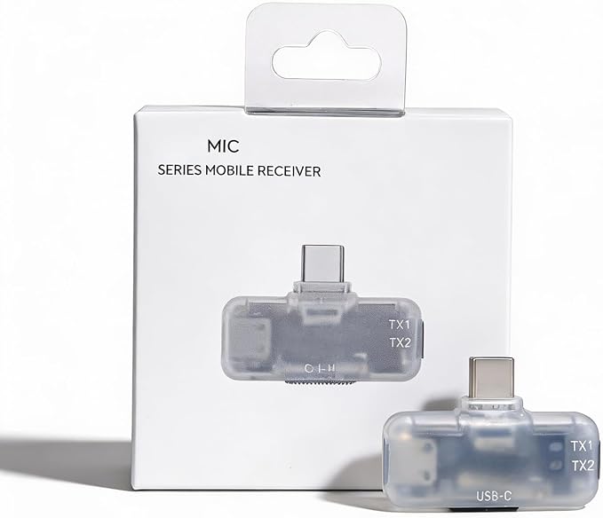 for DJI Mic Series Mobile Receiver,Type c Mobile Phone Adpaters,Plug and Play,Compatible with DJI Mic Mini/Mic 2/Mic 3/iPhone/Smartphone/PC/Mac Connector, USB C Adapter