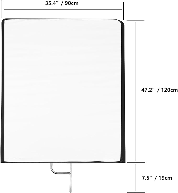 Photography Light Reflector Flag Kit, 35x47inches/90x120cm, 4-in-1 Gold/Silver/Black/White Diffuser and Translucent Diffuser, Foldable Stainless Steel Frame