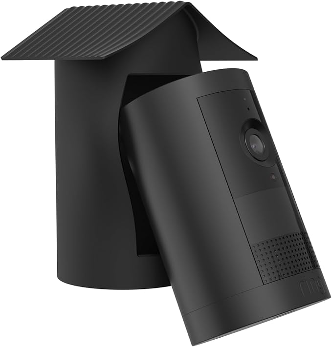 Holicfun Silicone Protective Birdhouse Cover for R-ing Outdoor Cam Plus Battery, Weather-Resistant Camera Skin, Black