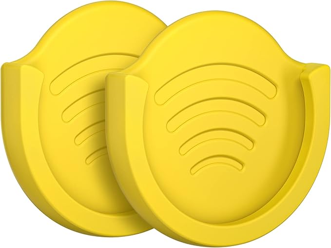 pop-tech 2 Pack Socket Car Mount, Silicone Phone Holder for Collapsible Grip Users with 3M Sticky Adhesive Replacement Used on Wall, Dashboard, Mirror, Desk, Home, Door, Office Yellow