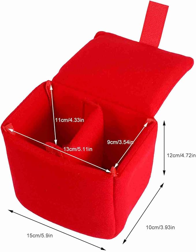 DLSR Camera Bag, Insert Pad Shockproof Insert Protection Camera Case Bag Organizer Accessory for Photographing Padded Camera Pouch Camera Insert Bag (Red)