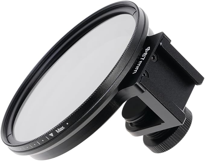 67mm Phone Filter Mount Threaded Lens Clip with Cold Shoe, Locking Knob, 15mm Opening Phone Lens Adapter Compatible with Smartphone (67mm)