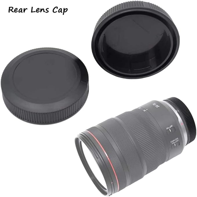 Body Cap & Rear Lens Cap Cover for Canon EOS R1 R3 R10 R8 R7 R6II R6 R5II R5 R RP Camera and More with RF Mount, Lens Accessories for Canon r1 r3 r10 r8 r7 r6 r5-2Packs