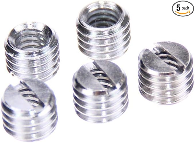 5 PCS 1/4 inch to 3/8 inch Tripod Thread Adapter, Easy Mount Convert Screw Adapter for Tripod Monopod Ballhead, Reducer Bushing for Camera Video Equipment DSLR SLR Mic Boom Stand