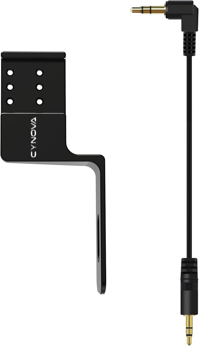 CYNOVA Cold Shoe for Insta360 X4 Accessories, Invisible Mic Bracket Compatible with insta360 X4 / X3 / One X2 for RODE Wireless GO Microphone Holder (with 3.5mm Audio Cable)