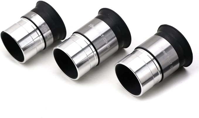Starboosa Multi-Coated Telescope Eyepiece Set - 1.25 inch - Upgraded with Soft Eyecup [4mm, 10mm, 20mm]