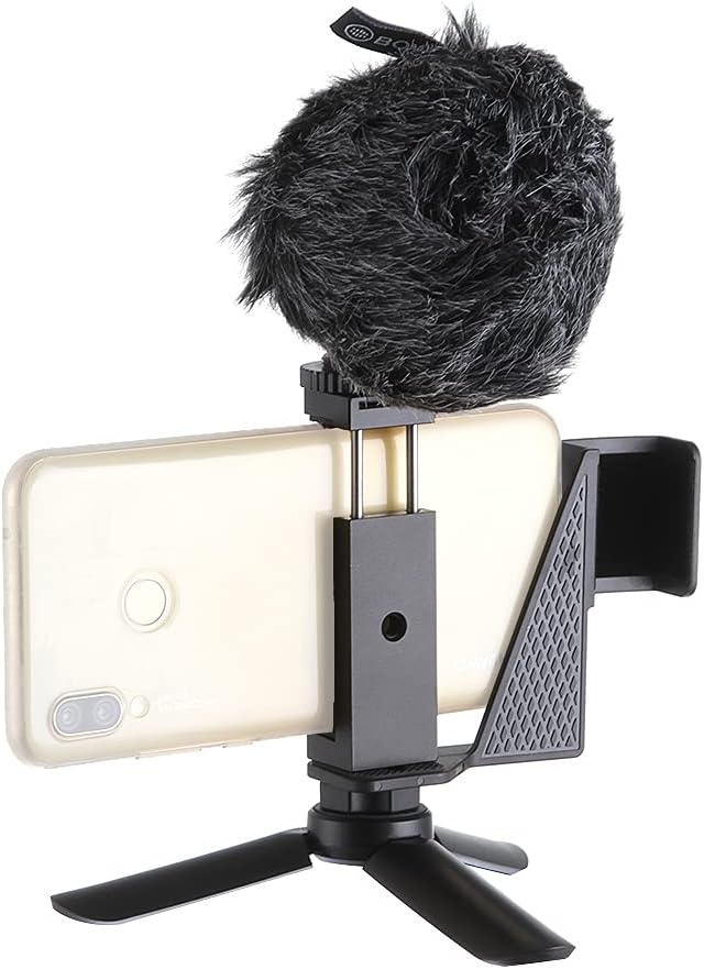 FocusFoto Video Cage Handle Rig + Mini Tripod Kit for Smart Phone