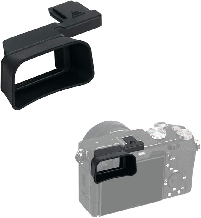 KIWIFOTOS Soft Silicone Extended Viewfinder Eyecup Eye Cup Eyepiece for Sony A7C A7 C Camera, Install via Camera HotShoe [Not Fit Sony A7C II, A7CR]