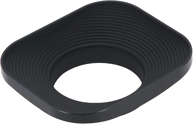 Haoge LH-B39T 39mm Square Metal Screw-in Lens Hood with Cap for Fujifilm Fujinon 60mm f/2.4 XF60mmF2.4 R Macro, Fuji 27mm f/2.8 XF27mmF2.8 Lens and Other Lens with 39mm Filter Thread Black