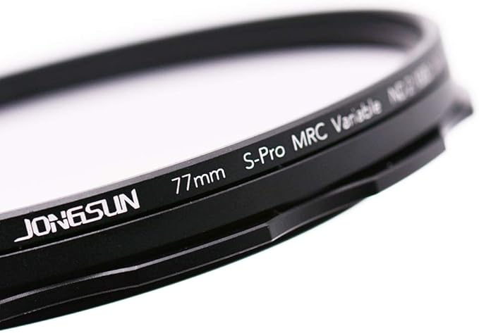 JONGSUN 77mm Variable ND Filter, S-Pro MRC 16 Layers Nano Coatings, More Than 10 Stop ND2-ND1000 Stepless Adjustment Graduated, Lens Cloth Kit,Camera Neutral Density Filter