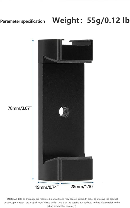 Reflex Camera Metal Phone Clip with Hot Shoe Mount, Adjustable Mobile Phone Tripod Mount Compatible with Smartphones, Tripods, Lights, and Microphones for Photography & Filming