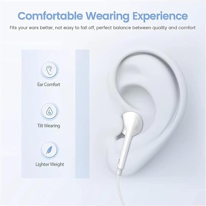 2 Pack Wired Earbuds/Wired Headphones with 3.5mm Earphones[MFi Certified] with Microphone Volume Control Compatible for Computer,MP3/4,Android Most 3.5mm Audio Devices，White