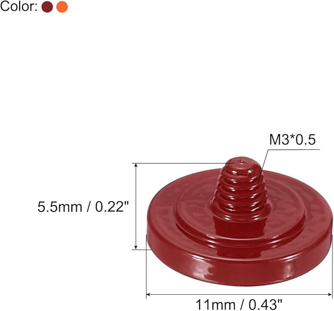PATIKIL Camera Shutter Button, 2 Pack Soft Shutter Release Button Pure Copper Camera Button Concave, for Nikon for Fujifilm for Leica Dark Red/Orange