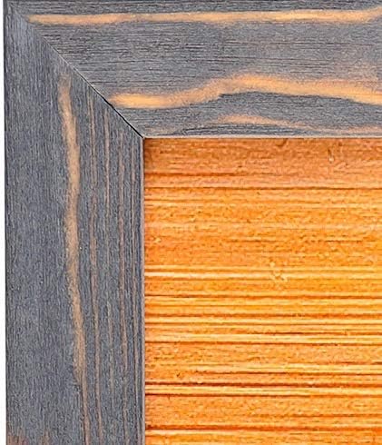 Rustic Wooden Picture Frames 4x6 - Set of 2-100% Natural Eco Solid Wood and High Definition Real Glass for Tabletop and Wall Mounting Photo Frame - Grey