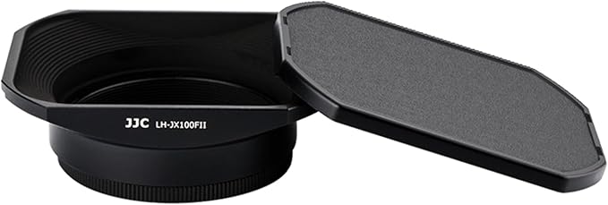 Metal Square Lens Hood with Lens Cap Protector & 49mm Thread Filter Adapter Ring for Fujifilm X100VI X100V X100F X100T X100S X100 X70 Camera Replaces Fuji LH-X100 Lens Hood & AR-X100 Adapter Black