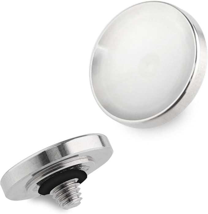 Haoge 12mm Metal Shutter Release Button for Fujifilm XT5 X-Pro3 XT50 GFX100RF XE5 Nikon Zf DF and Leica Q3 43 M10 M-11 Concave Surface Silver,New Version: Diameter 12mm